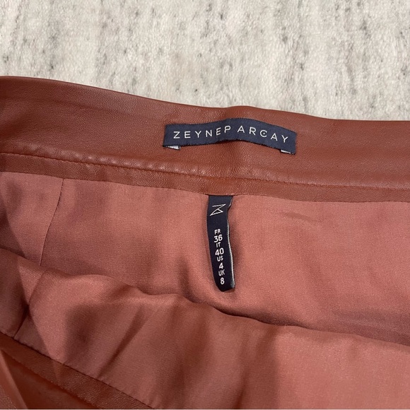 Zeynep Arcay Leather Draped Mini Skirt 4 & 8 - Picture 6 of 9